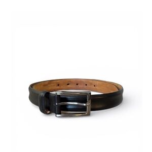 Remo Tulliani Classic Black Italian Calfskin Leather Belt Size 36